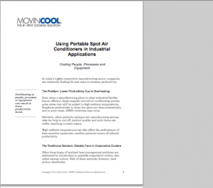 MovinCool's Using Portable Spot Air Conditioners in Industrial Applications White Paper